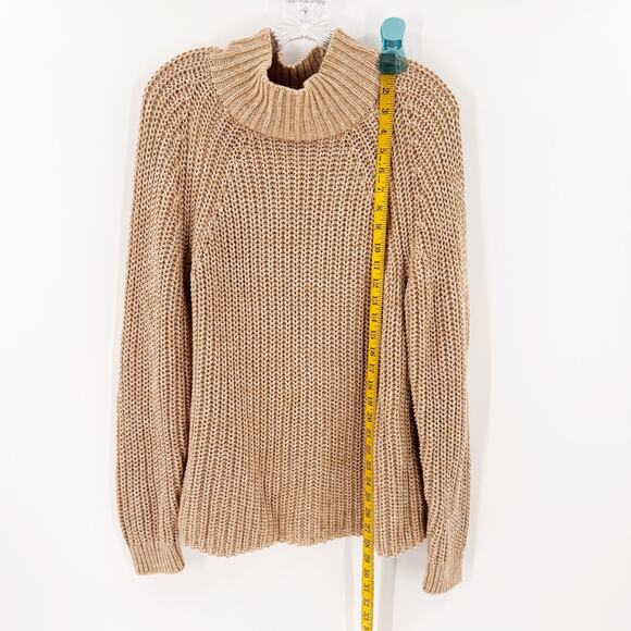 Gap Beige 100% Cotton Knit Oversized Sweater Women's Size Large - Picture 7 of 8